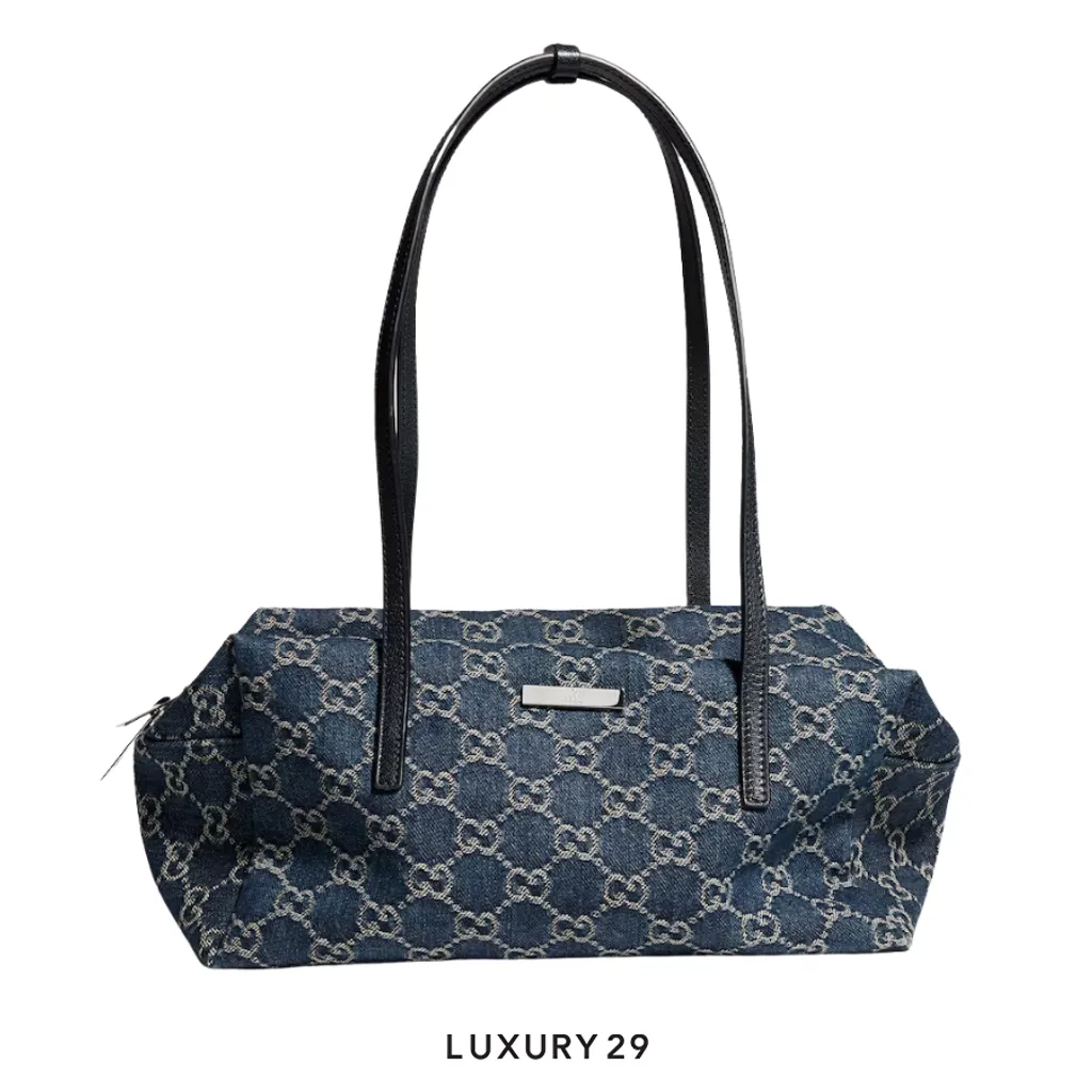 Gucci Melrose medium boston bag Denim(Medium, Blue)