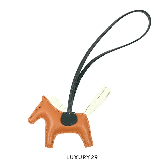 Hermes Rodeo PM charm Craie / Gold / Mauve Pale