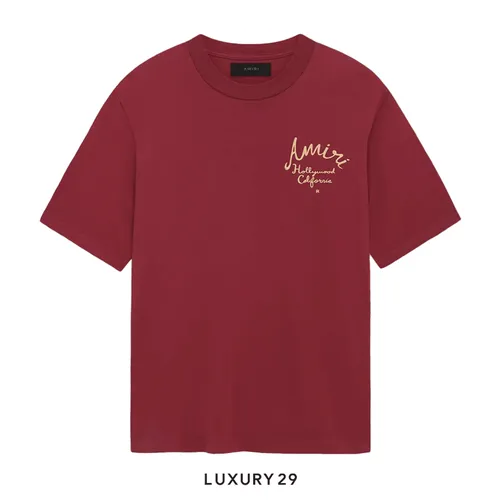 Amiri Hollywood Tee Burgundy