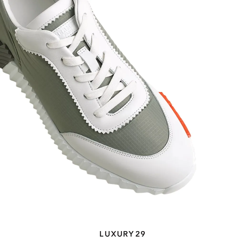 HERMES Sneakers Bouncing etoupe / blanc(45, Grey)