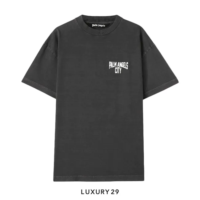 Palm Angels PA CITY WASHED T-SHIRT DARK GREY WHITE