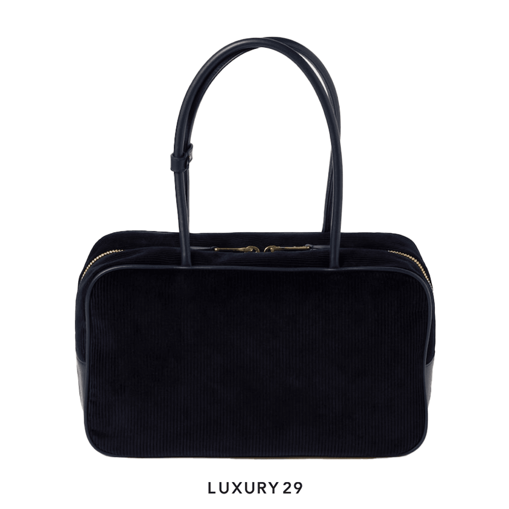 バッグ 1990s miumiu corduroy handbag Miu Miu Beau Corduroy Top-Handle Bag Navy