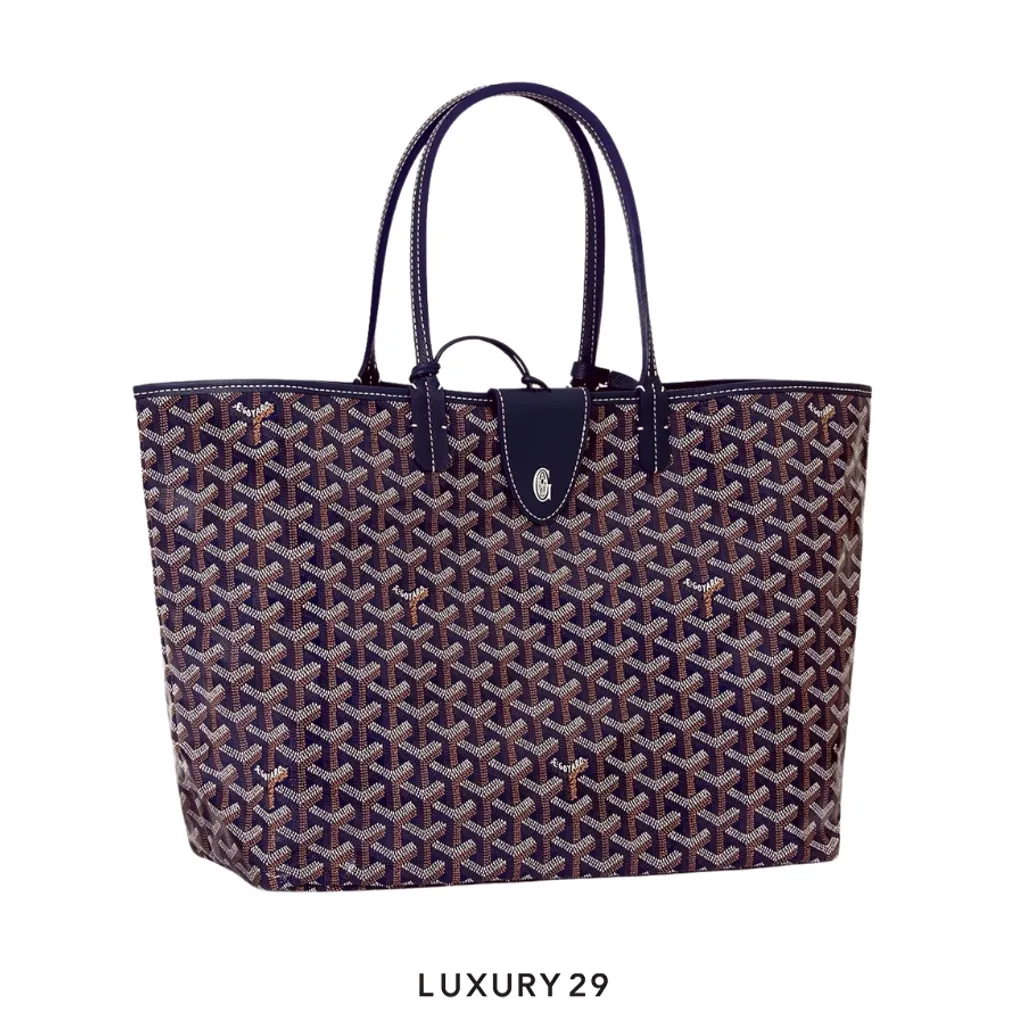 Goyard Saint Louis PM Bag with Croc Universal Navy Blue(Small, Blue)
