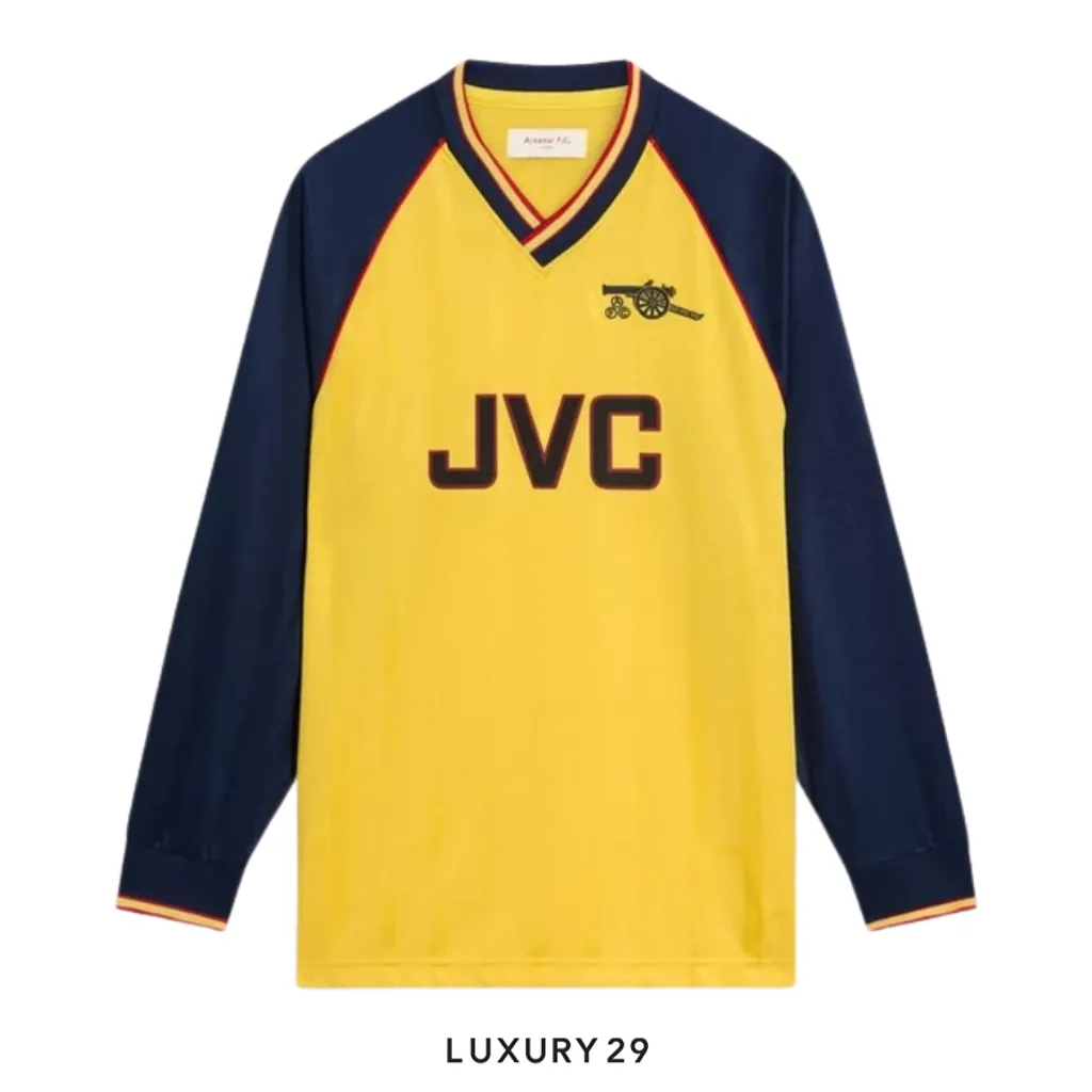 Arsenal Retro 88-89 Away Long Sleeved Shirt Yellow(M, Yellow)