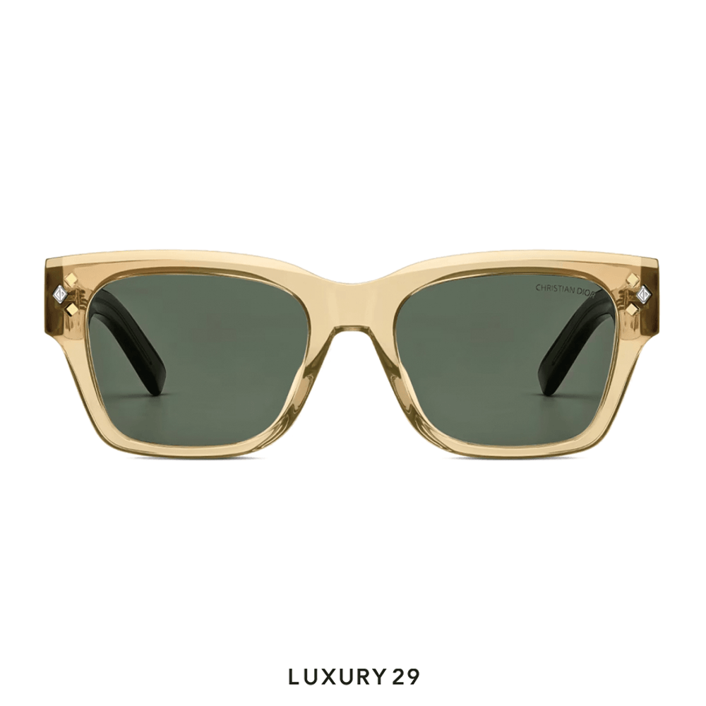 Dior CD Diamond S2I Translucent Yellow Rectangular Sunglasses(Free Size, Yellow)