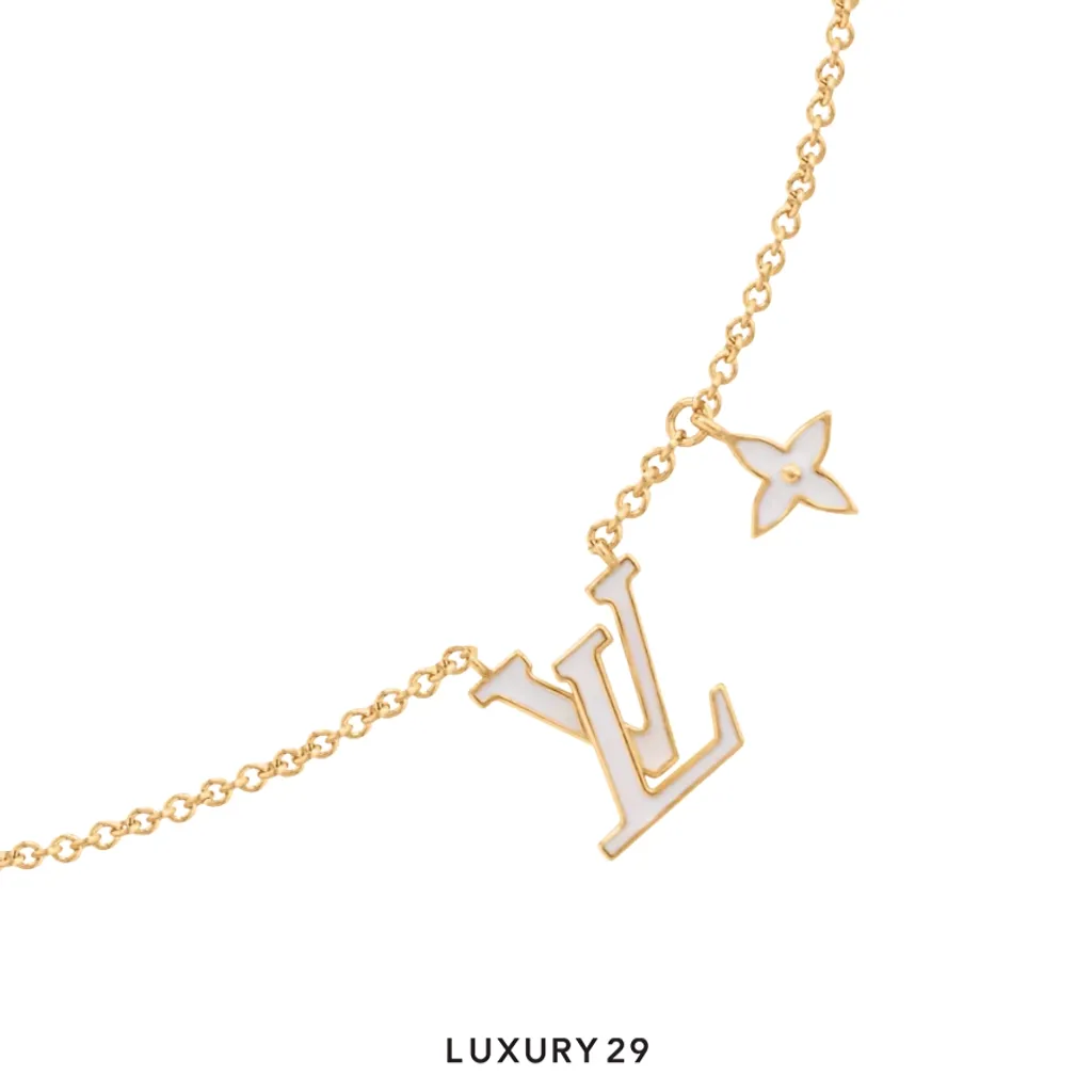 Louis Vuitton LV Iconic Enamel Necklace White enamel(Free Size, Gold)