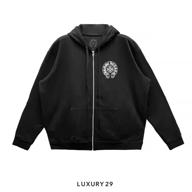 Chrome Hearts Chengdu Exclusive Horseshoe Zip Up Hoodie Black