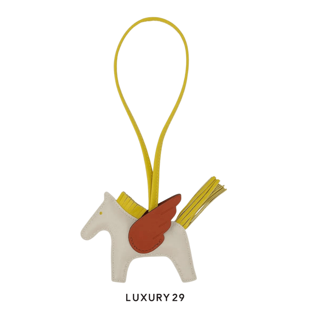 Hermes Rodeo Pegase PM charm Craie / Jaune De Naples / Cuivre(Small, White)