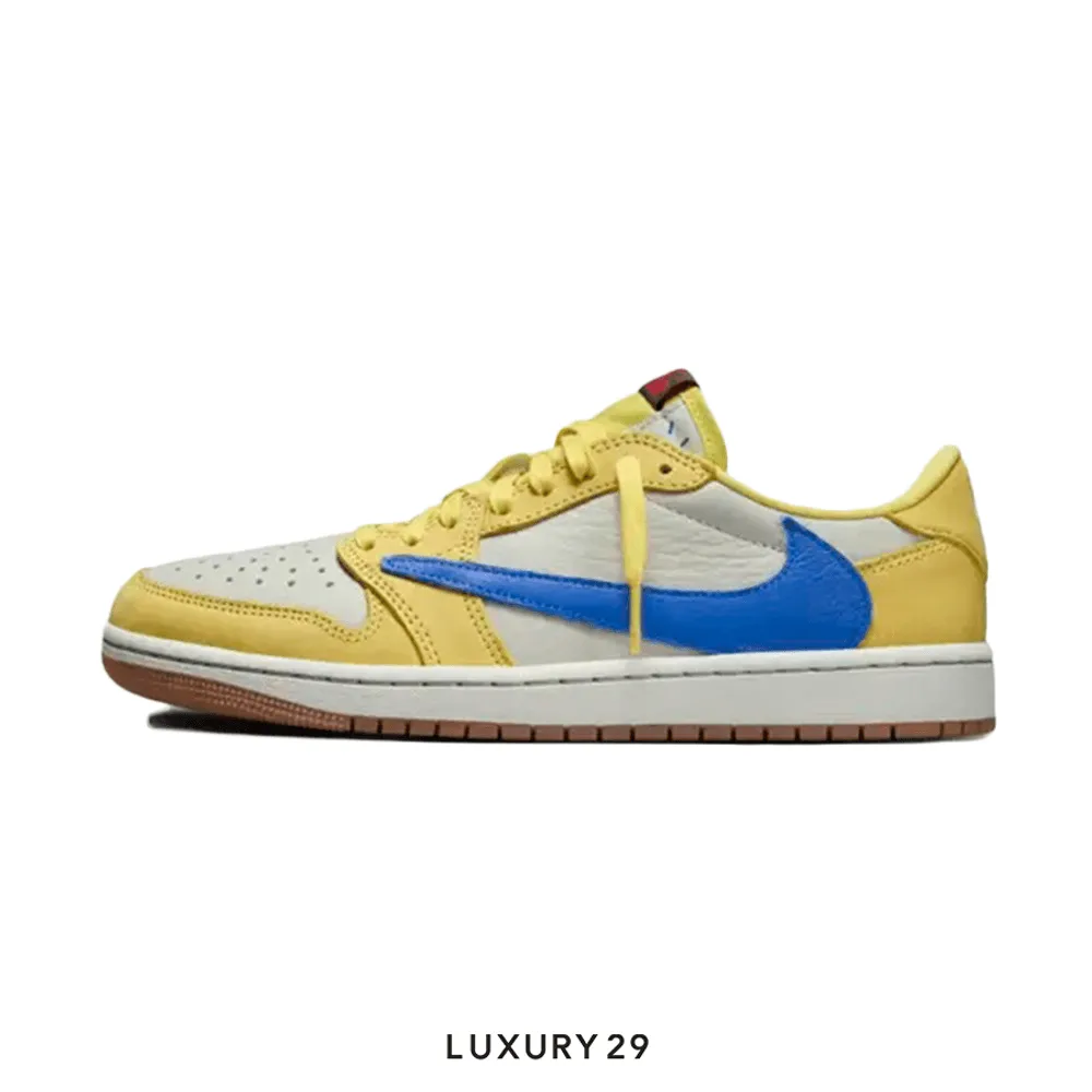 Nike Jordan 1 Retro Low OG SP Travis Scott Canary (Women's)(W)(36.5, Yellow)
