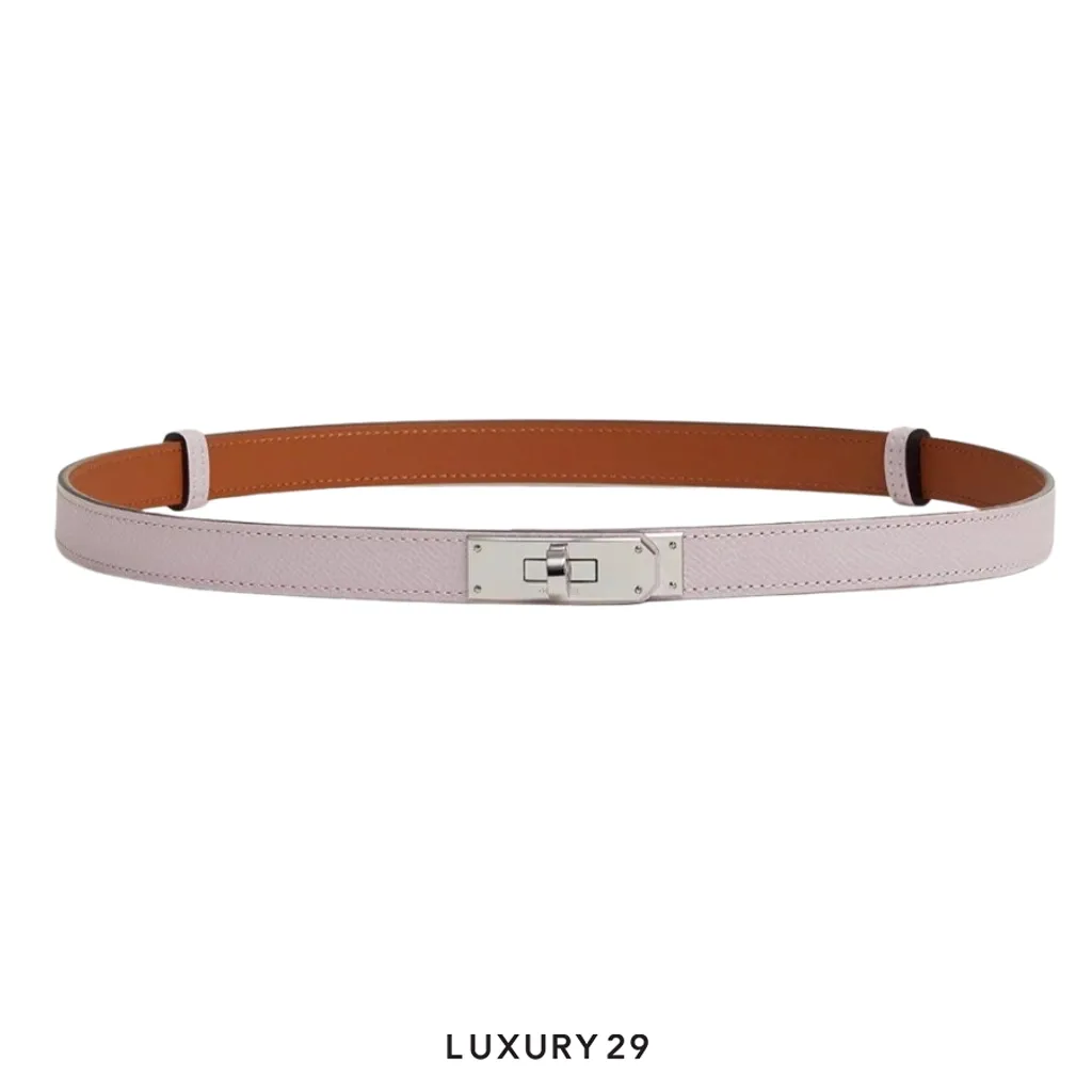 Hermes Kelly 18 belt Mauve Pale(Free Size, Purple)