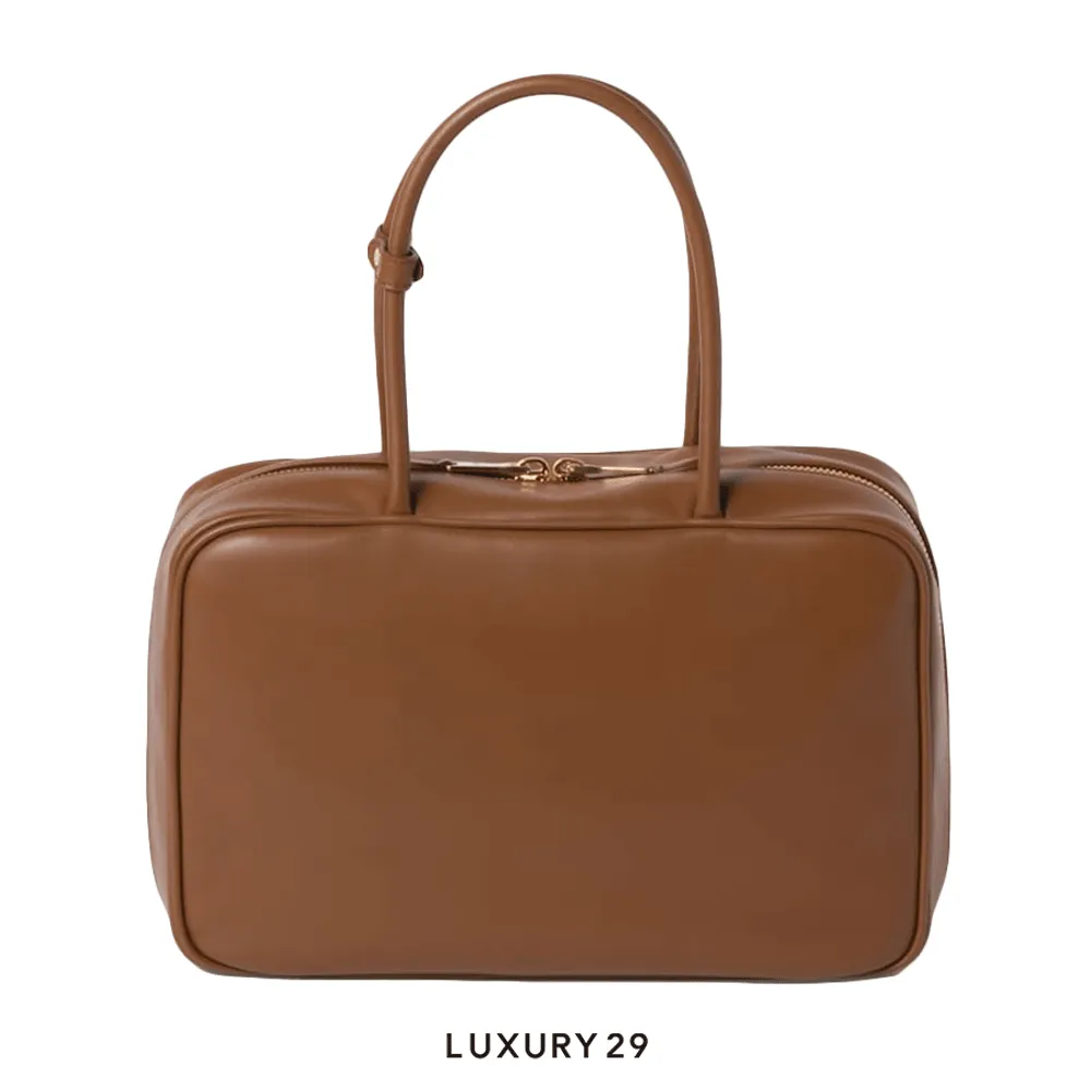Miu Miu Leather Beau Bag Cognac