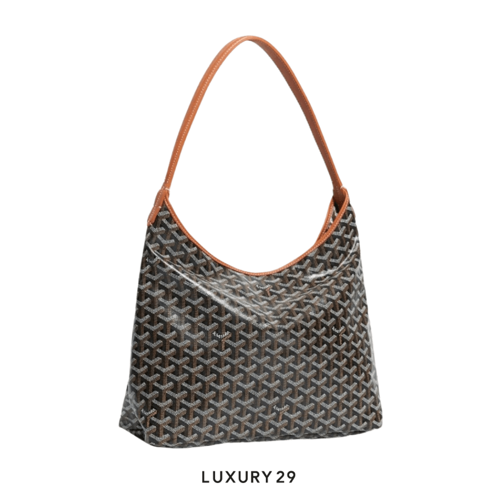 Goyard Boheme Hobo Bag Black & Tan(Small, Brown)
