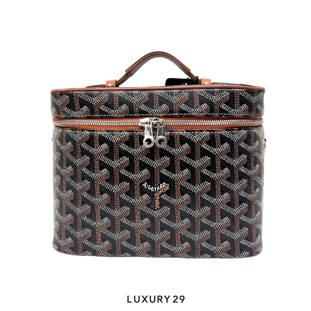 Goyard Muse Vanity Case Black & Tan(Small, Brown)