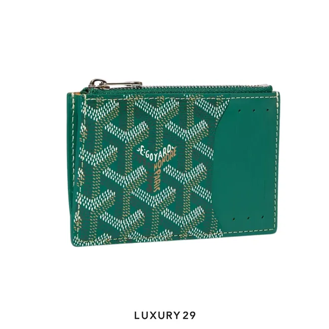 Goyard Bourbon zipped card holder Green