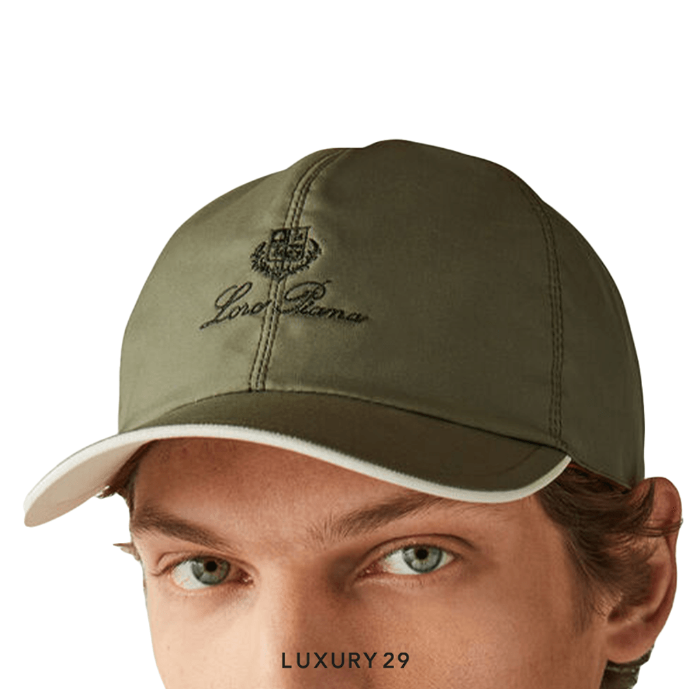Loro Piana Baseball Cap Microfibre - Storm System Midnight Garden/Ivory(L, Green)