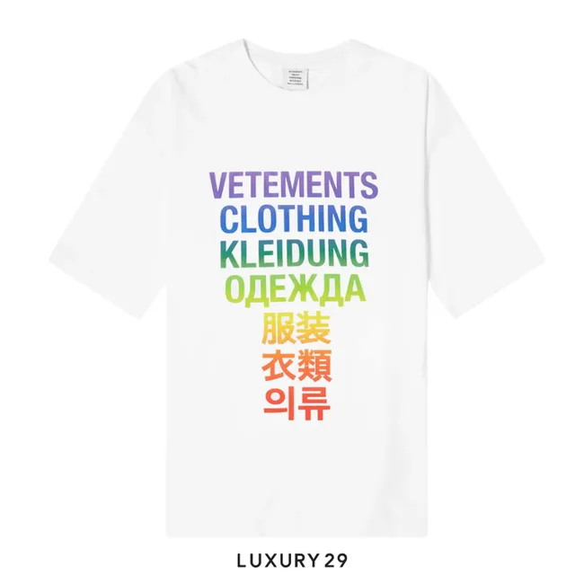 Vetements Translation T-shirt White & Rainbow