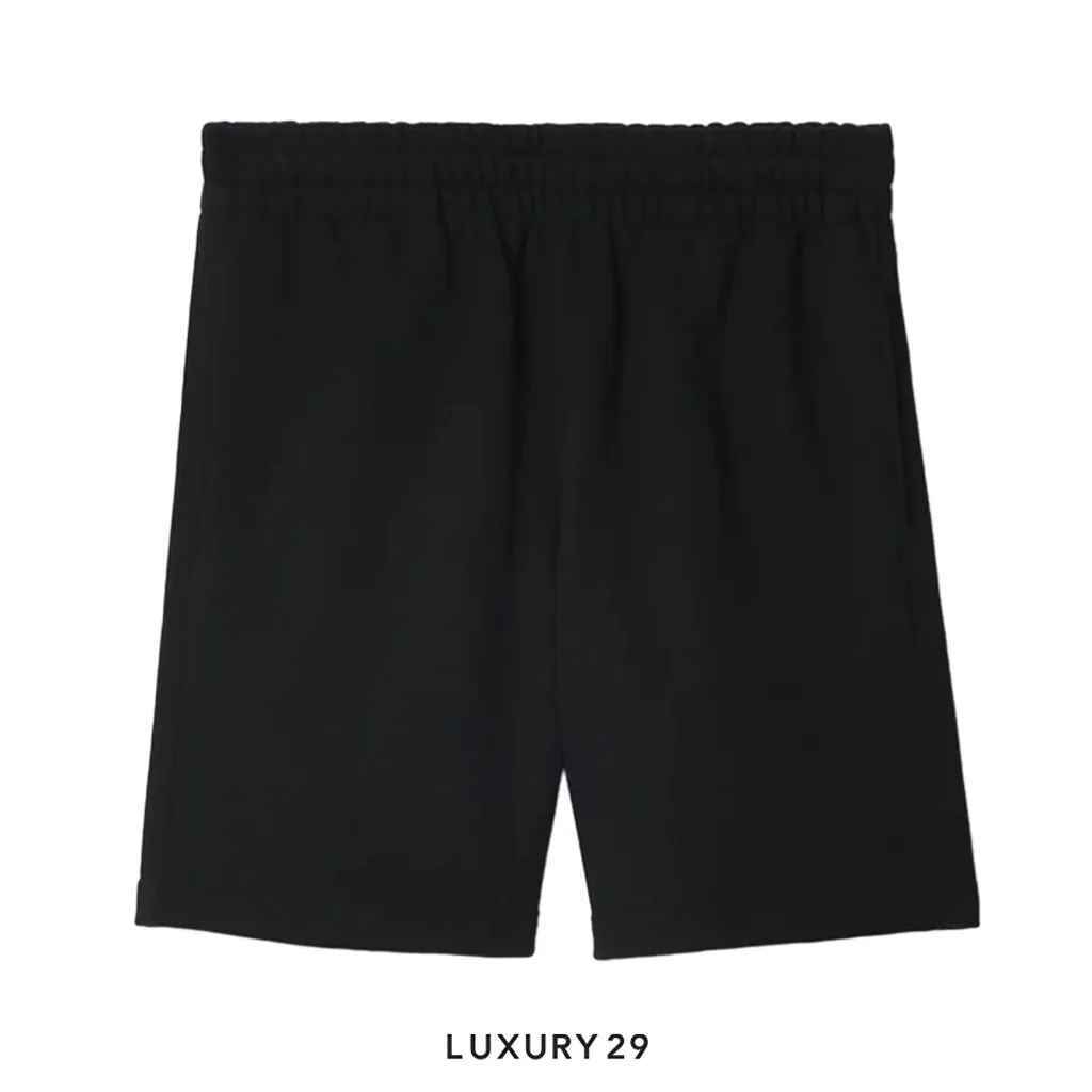 Burberry Check Label Cotton Shorts Black(S, Black)