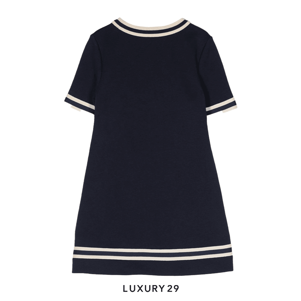 Kid Gucci Children's Cotton Jersey Dress with Horsebit(4A, Blue)