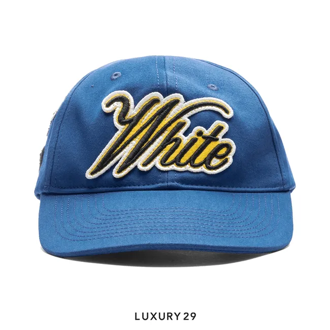 Off-White World Varsity Baseball Cap 'Blue/Yellow'