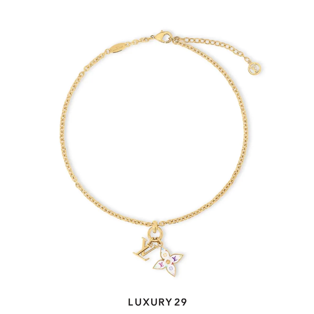 Louis Vuitton LV x TM - Monogram Multicolor Necklace Gold Metal(Free Size, Gold)
