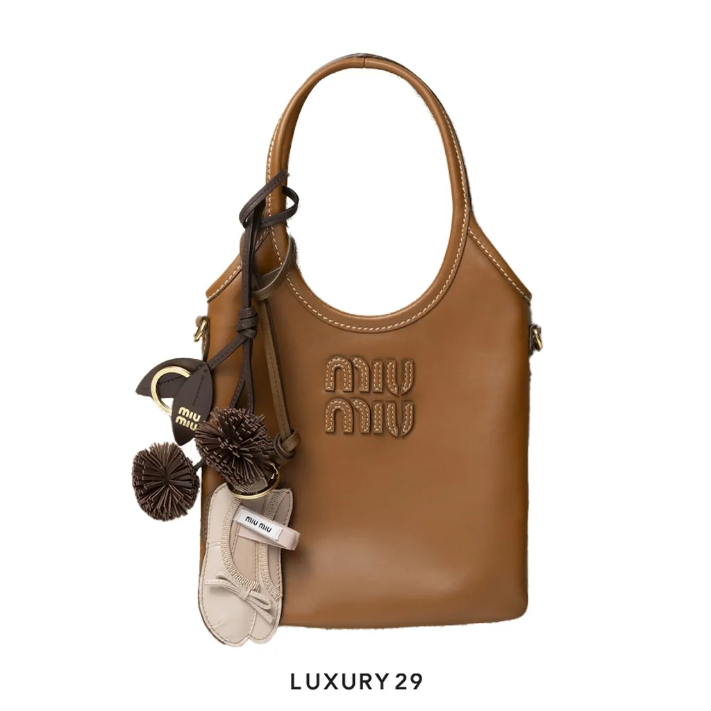 Miu Miu Miu Ballet leather keychain trick Ninfea(Free Size, Pink)