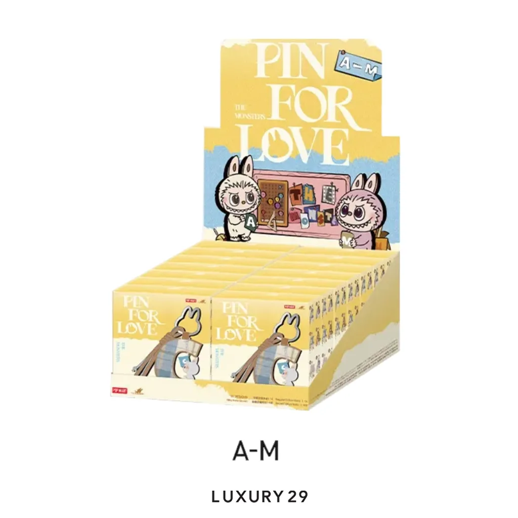 Pop Mart THE MONSTERS - Pin For Love Series Letter Pendant Blind Box (A-M)(Small, Multicolour)