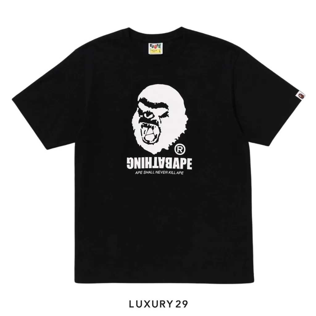 A Bathing Ape  Men's GRAFFITI APE HEAD TEE Black(S, Black)