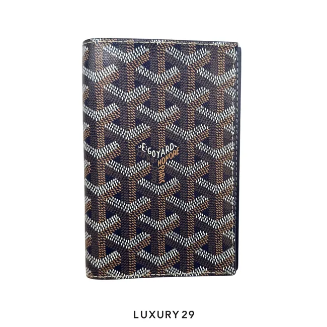 Goyard Grenelle Passport Cover Navy Blue