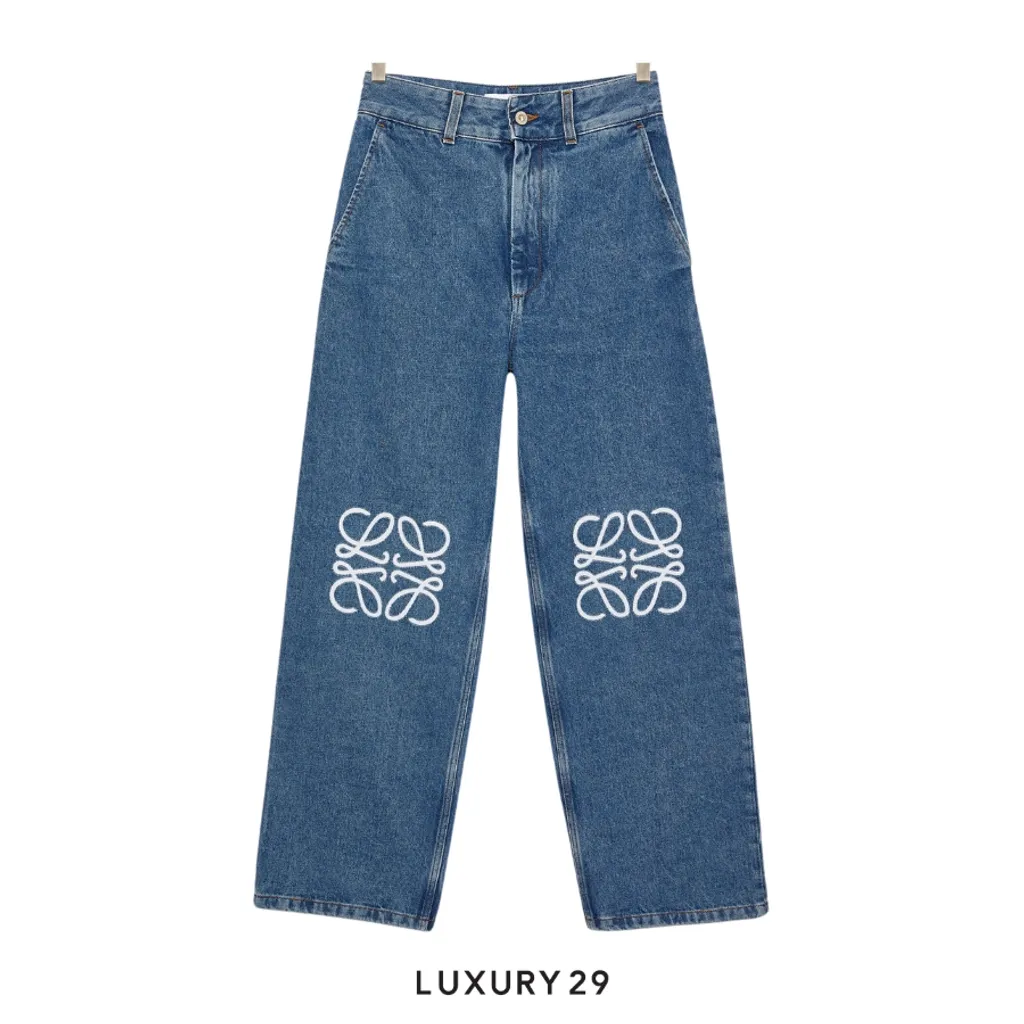 LOEWE Anagram baggy jeans(40, Blue)