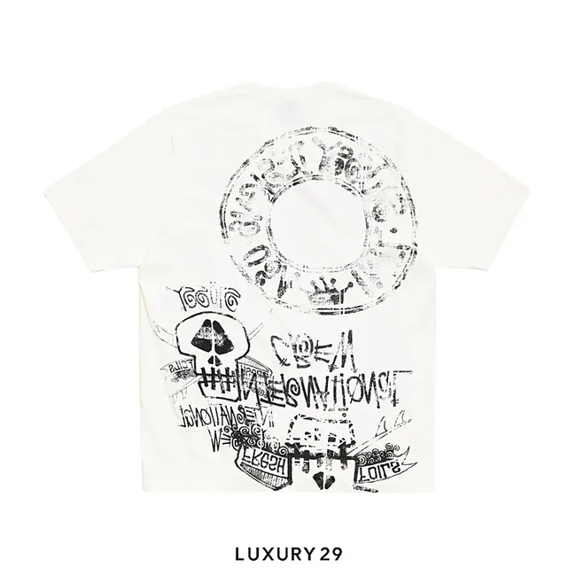 STUSSY SKULLS TEE PIGMENT DYED NATURAL