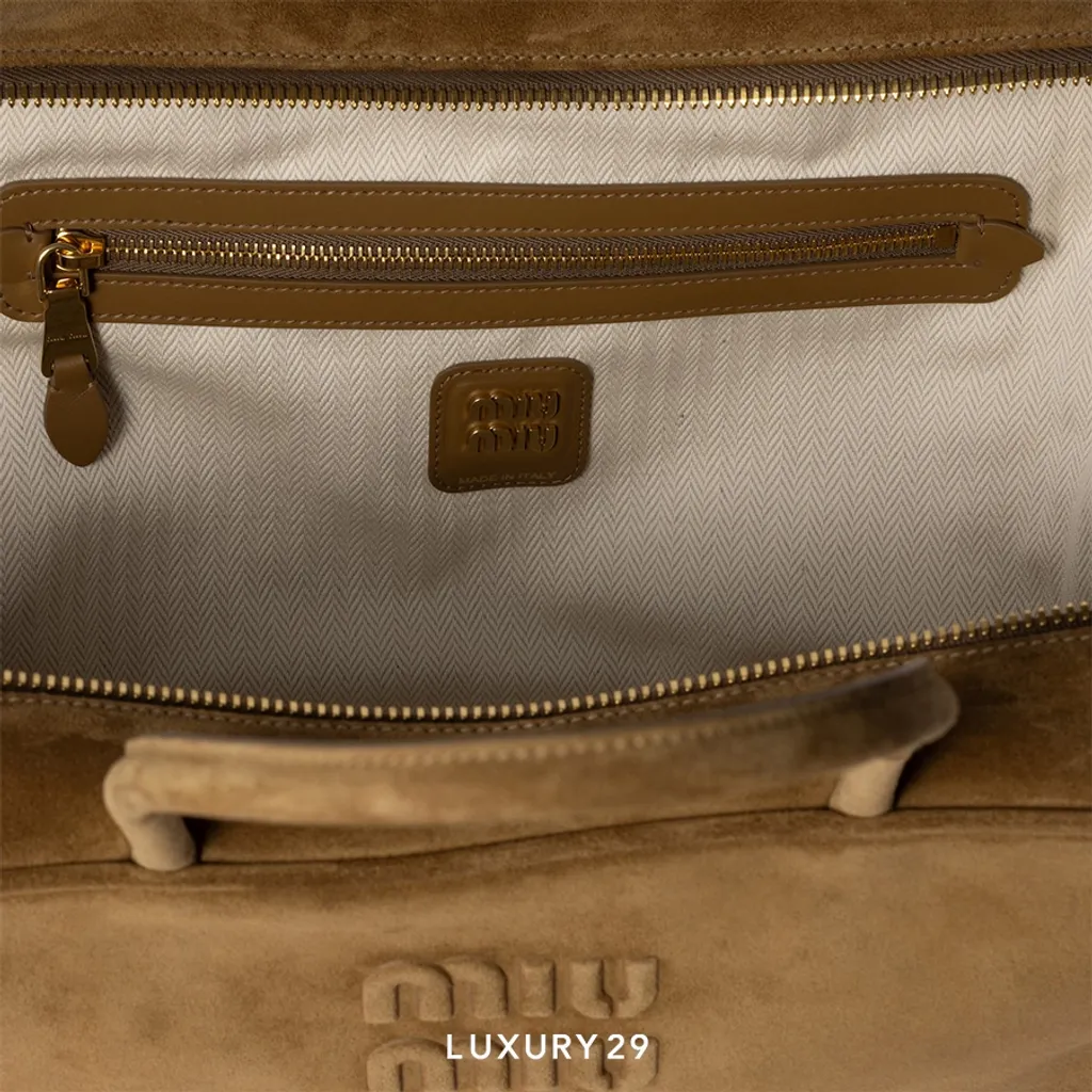 Miu Miu Suede Beau bag Olive Green(Medium, Brown)