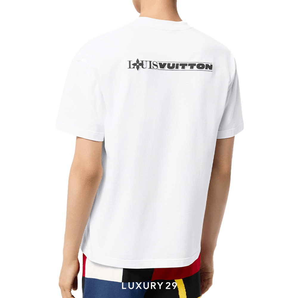 LV Graphic Cotton T-Shirt White(S, White)