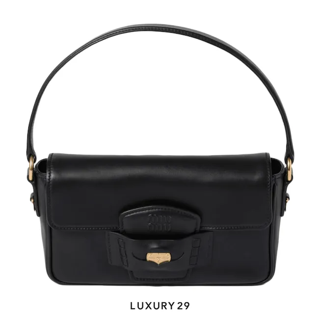 Miu Miu Penny Leather Bag Black