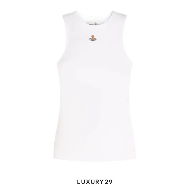 Vivienne Westwood Orb Embroidered Ribbed Tank Top