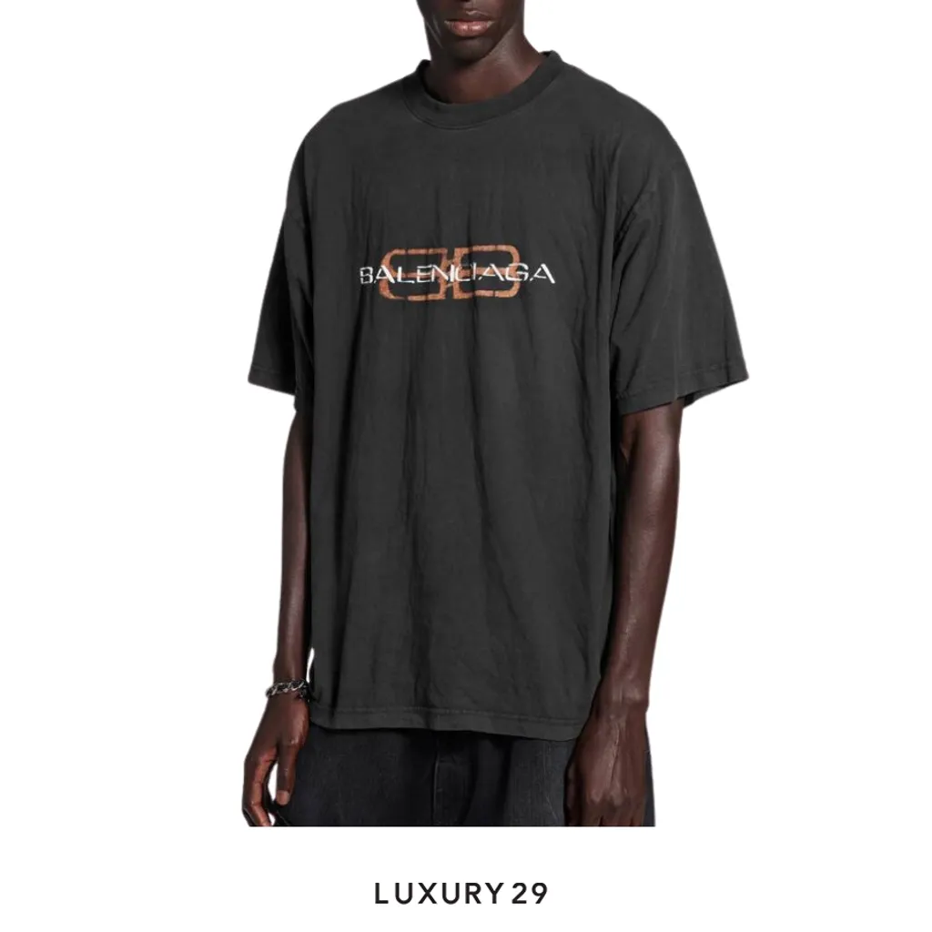 Balenciaga Political Campaign Inside-out T-shirt Large Fit in Faded Black(XS, Black)