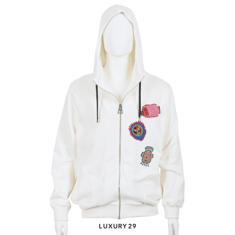 Louis Vuitton LV x YK Faces Patches Zip-Up Hoodie(M, White)