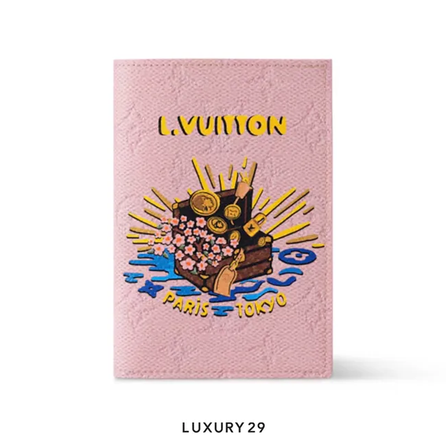Louis Vuitton LV Passport cover Monogram canvas Pink