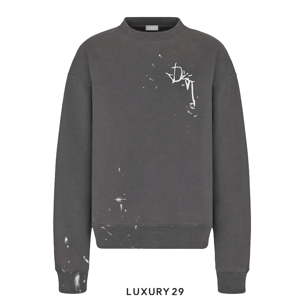 Dior X CACTUS JACK Oversized Sweatshirt Gray(XL, Grey)