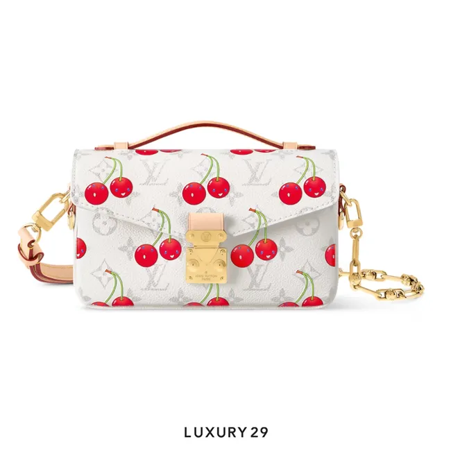 Louis Vuitton LV x TM - Pochette Metis East West Bag Monogram cherry canvas White