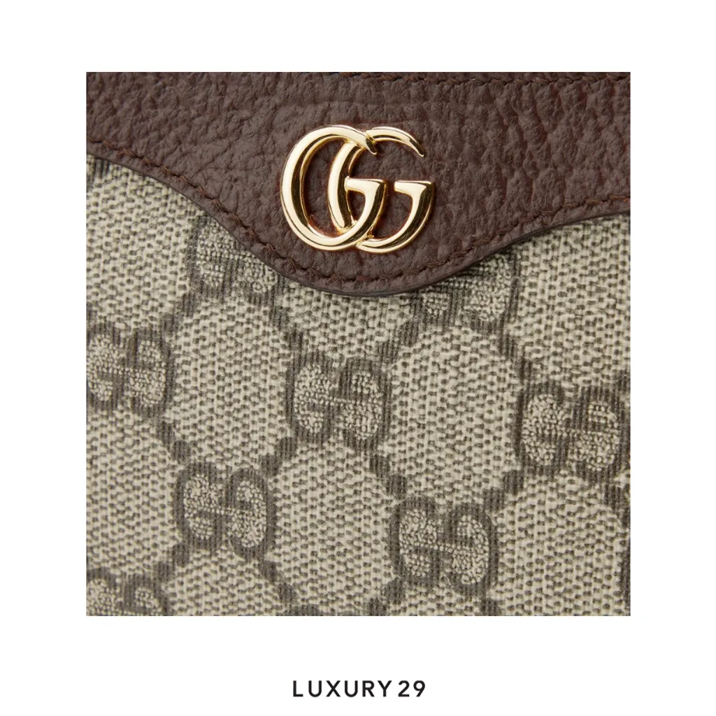 Gucci Ophidia mini bag Beige and ebony GG Supreme canvas(Mini, Brown)