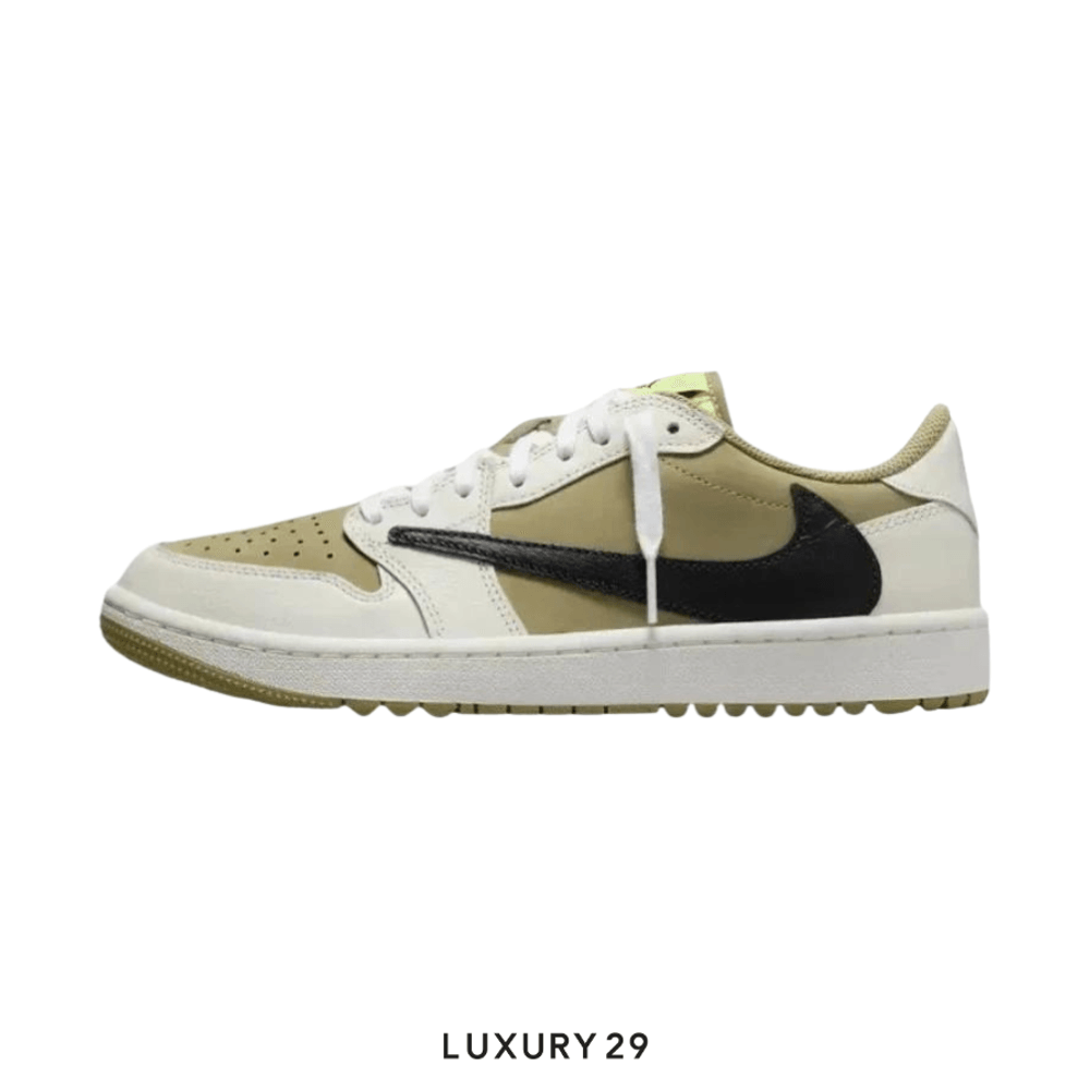 Nike Jordan 1 Retro Low Golf Travis Scott Neutral Olive(M)(42, Green)