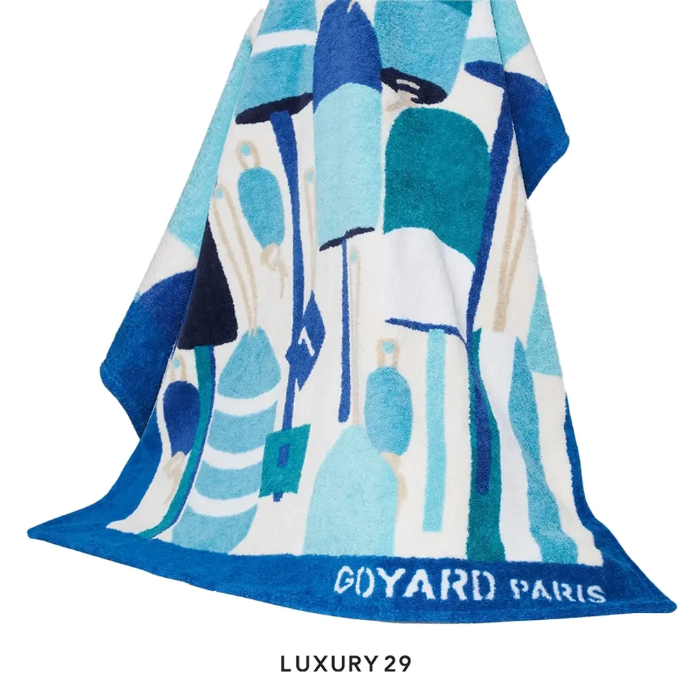 Goyard Saint Louis GM Bag and Balise Beach Towel Turquoise(Large, Blue)