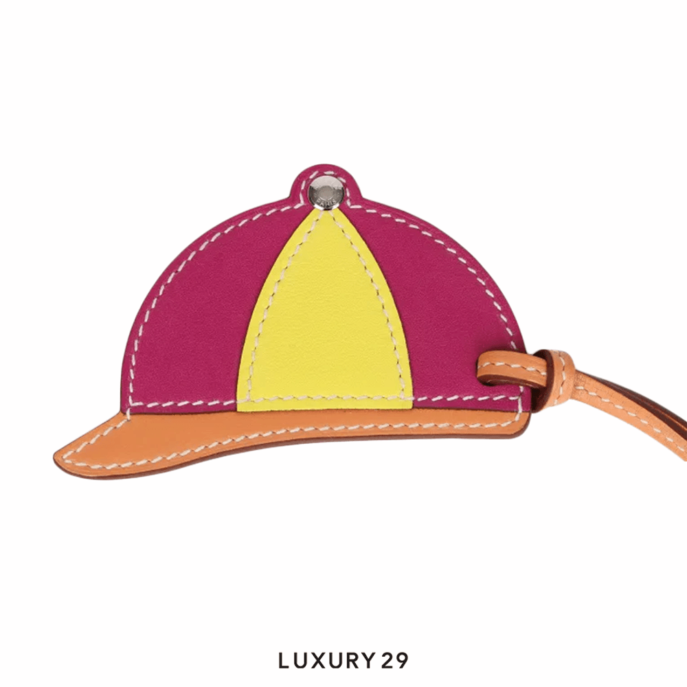 Hermes Paddock Bombe charm Terre Cuite / Pourpre / Lime(Free Size, Multicolour)