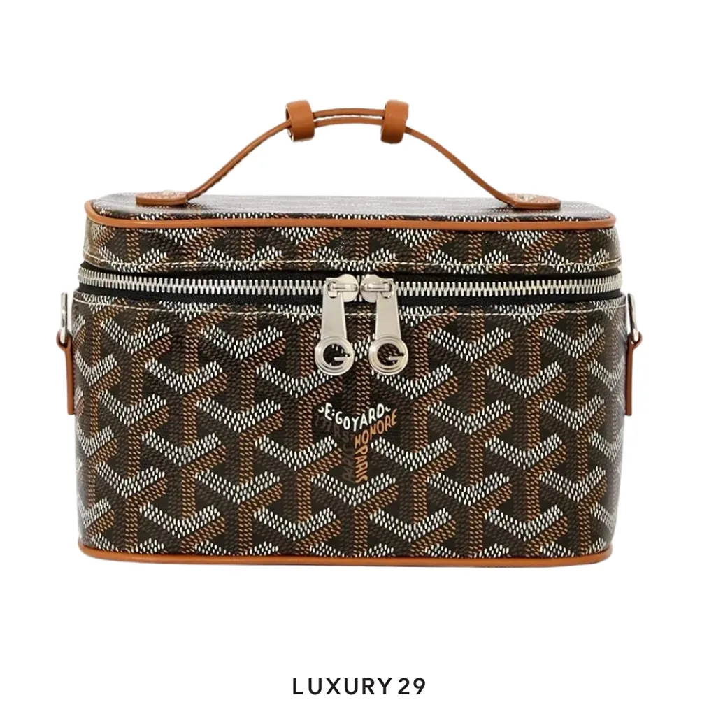 Goyard Muse Mini Vanity Black & Tan(Mini, Brown)