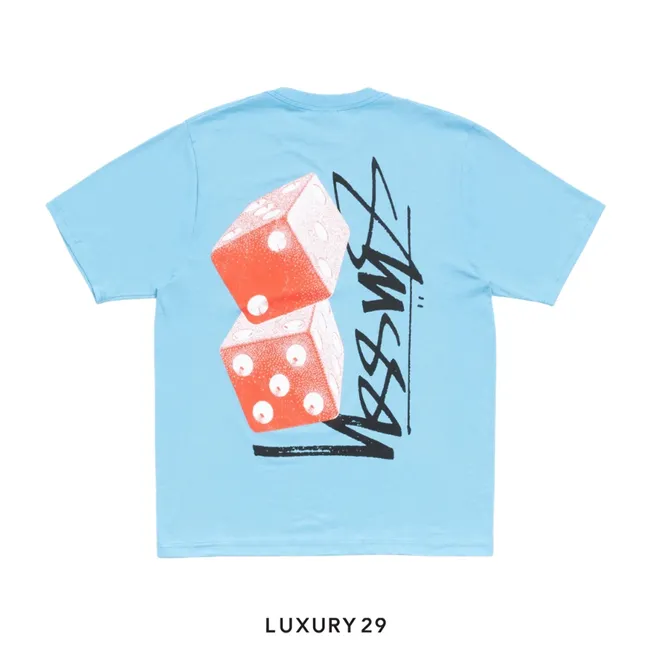 STUSSY TALL DICE TEE SKY BLUE