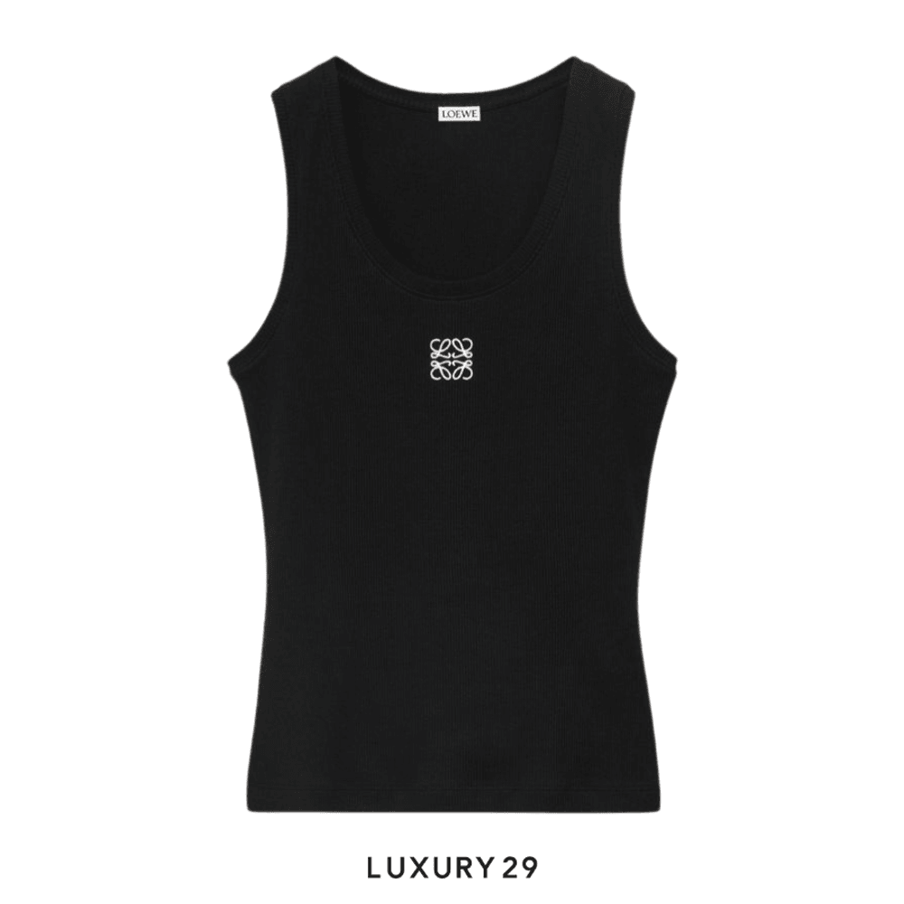 Loewe Anagram Tank Top in Cotton Black(S, Black)