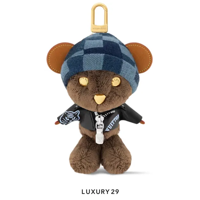 LOUIS VUITTON LV Louis Bear  Gold hardware and silver Black