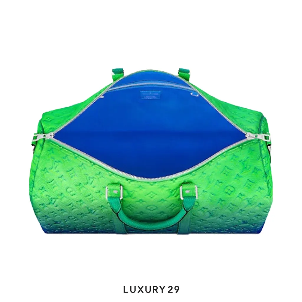 Louis Vuitton LV Keepall 50B Taurillon Illusion Blue/Green(Medium, Green)