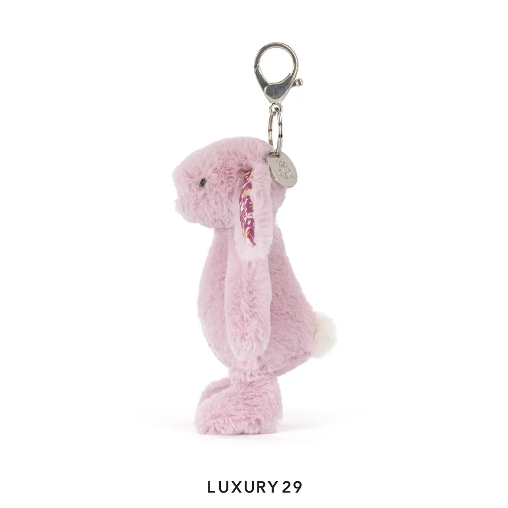 JellyCat Thistlepop Blossom Bunny Bag Charm(Small, Pink)