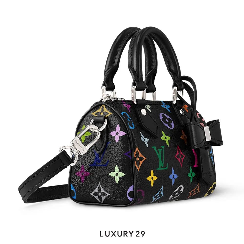LV x TM Nano Speedy Multicolore Noir(Small, Black)